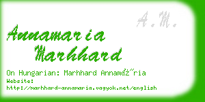 annamaria marhhard business card